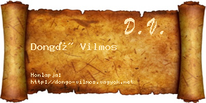 Dongó Vilmos névjegykártya